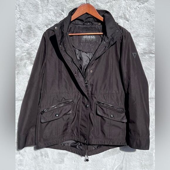 EUC Guess lightweight spring coat color worn off snaps as shown in pics Size L - Picture 1 of 11